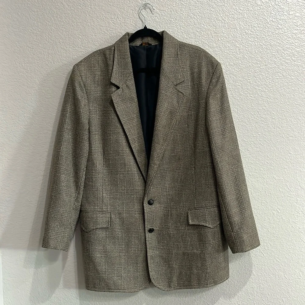 PIONEER Men's Brown Glen Plaid Sport Coat Blazer